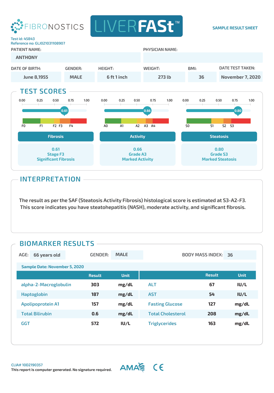 results sheet