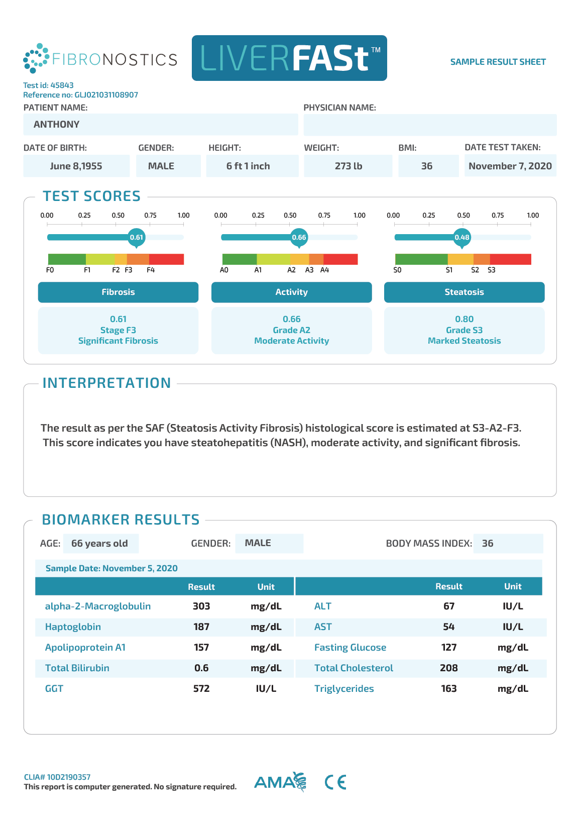 results sheet